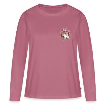 Spicy Book Club – Für heiße Lesenächte - Frauen Premium Bio Langarmshirt - Mauve - Vorne - Julia (174cm)