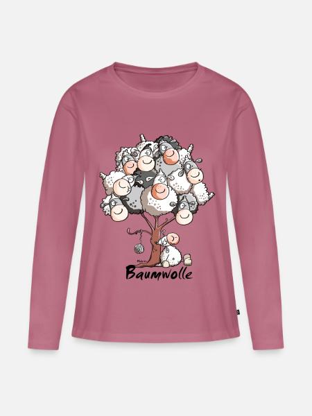 Wolliger Schafbaum - Frauen Premium Bio Langarmshirt - Mauve
