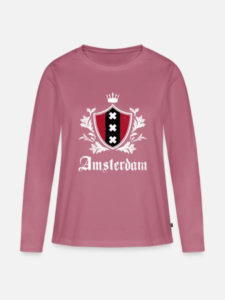 Amsterdamer Wappenschild - Frauen Premium Bio Langarmshirt - Mauve