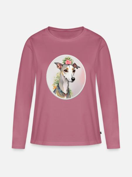 Whippet - Frauen Premium Bio Langarmshirt - Mauve