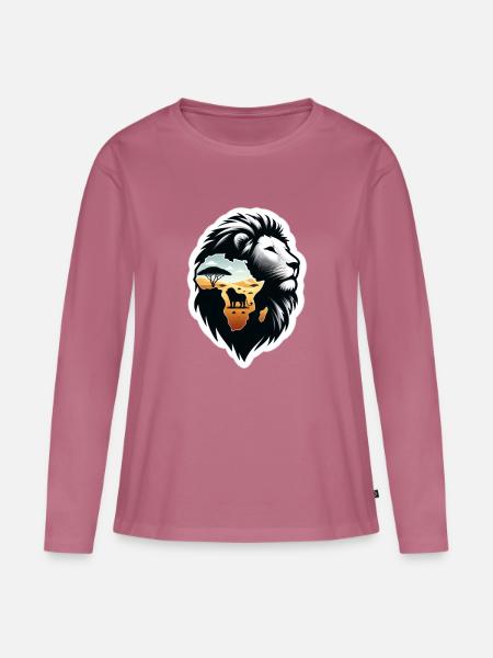 Afrika Löwenstark - Frauen Premium Bio Langarmshirt - Mauve