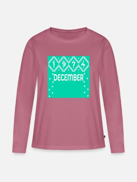 WINTER, 52. GEBURTSTAG DEZEMBER 1974 - Frauen Premium Bio Langarmshirt - Mauve
