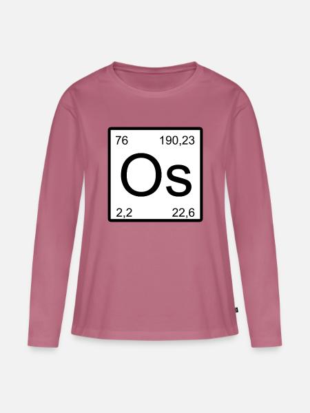 Osmium Symbol im Periodensystem Stil - Frauen Premium Bio Langarmshirt - Mauve