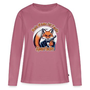Fuchs im Smoking, Der Sparfuchs aka Geheimagent - Frauen Premium Bio Langarmshirt - Mauve - Vorne - Julia (174cm)