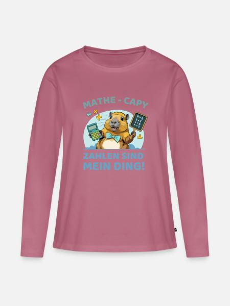 Mathe-Capybara – Zahlen sind mein Ding! - Frauen Premium Bio Langarmshirt - Mauve