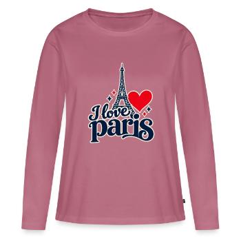 Ich liebe Paris - Frauen Premium Bio Langarmshirt - Mauve - Vorne - Julia (174cm)