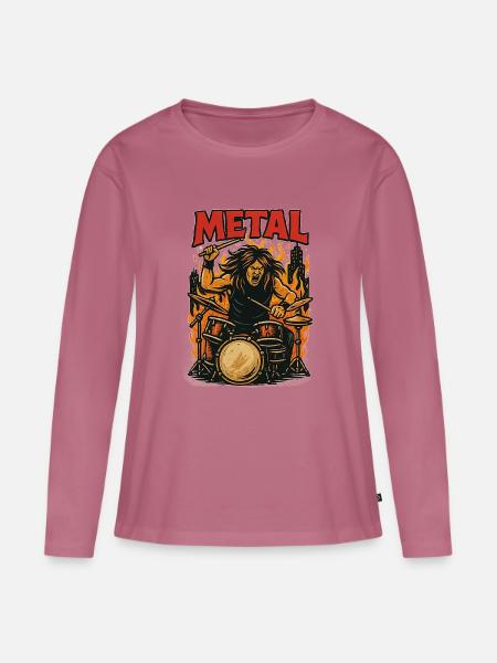 Metal Beater - Frauen Premium Bio Langarmshirt - Mauve