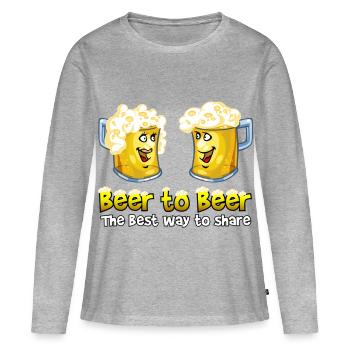 Bier, Bier - Frauen Premium Bio Langarmshirt - Grau meliert - Vorne - Julia (174cm)