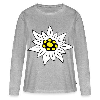 Edelweiss - Frauen Premium Bio Langarmshirt - Grau meliert - Vorne - Julia (174cm)