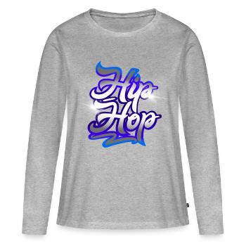 Hip hop - T-shirt manches longues Premium bio Femme - gris chiné - Devant - Julia (174cm)