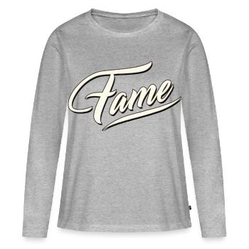 célébrité célèbre célèbre gagnant populaire connu - T-shirt manches longues Premium bio Femme - gris chiné - Devant - Julia (174cm)