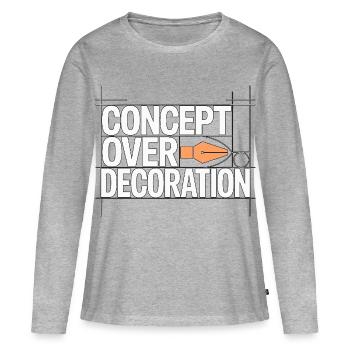 Logo Designer Concept Over Branding Specialist - Women's Premium Organic Long Sleeve Shirt - heather grey - Front - Julia (174cm)