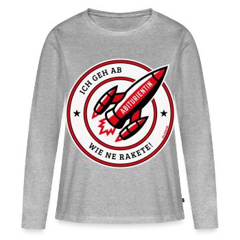 Abiturientin – Ich Geh Ab Wie Ne Rakete! (POS Red) - Frauen Premium Bio Langarmshirt - Grau meliert - Vorne - Julia (174cm)