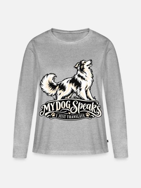 Hundeübersetzer - Frauen Premium Bio Langarmshirt - Grau meliert