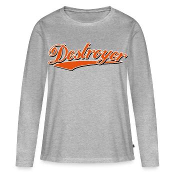 destroyer détruire destroyer crash bandit - T-shirt manches longues Premium bio Femme - gris chiné - Devant - Julia (174cm)