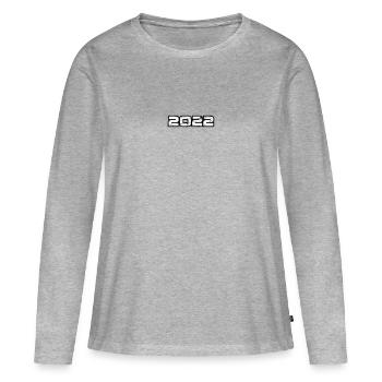 2022 - T-shirt manches longues Premium bio Femme - gris chiné - Devant - Julia (174cm)