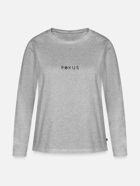 FOKUS Linse - Frauen Premium Bio Langarmshirt - Grau meliert