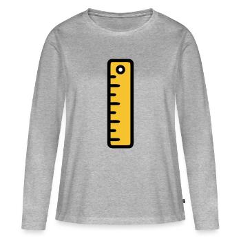 Scale Ruler Tool Office - Women's Premium Organic Long Sleeve Shirt - heather grey - Front - Julia (174cm)
