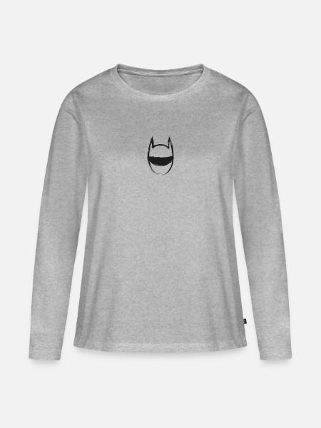 Drawn future mask - Frauen Premium Bio Langarmshirt - Grau meliert