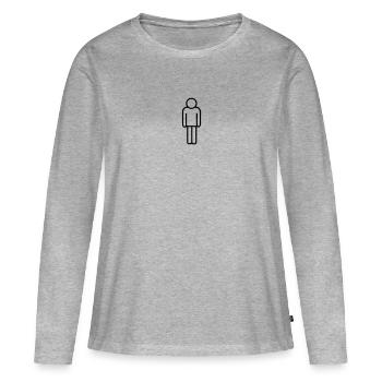 Logo homme - T-shirt manches longues Premium bio Femme - gris chiné - Devant - Julia (174cm)