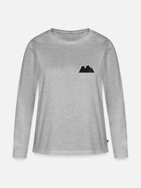 WanderInk Alpine Mountain  - Frauen Premium Bio Langarmshirt - Grau meliert