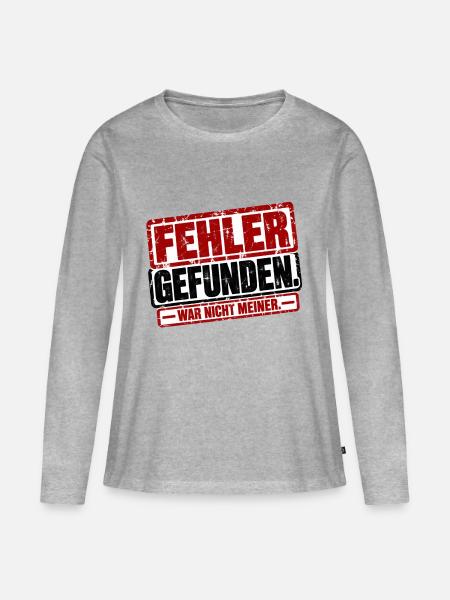 Fehler gefunden. War nicht meiner - Frauen Premium Bio Langarmshirt - Grau meliert
