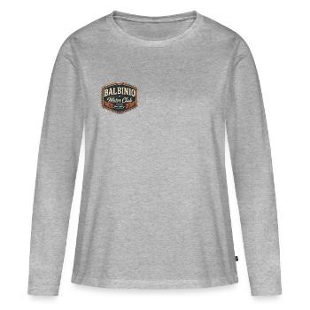 Écusson vintage du Balbinio Motor Club - T-shirt manches longues Premium bio Femme - gris chiné - Devant - Julia (174cm)