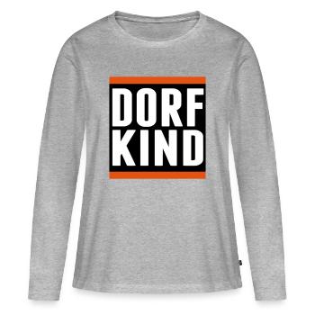 village enfant village ville amour pays villagei autocollant - T-shirt manches longues Premium bio Femme - gris chiné - Devant - Julia (174cm)