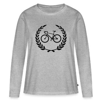 Vélo gagnant - T-shirt manches longues Premium bio Femme - gris chiné - Devant - Julia (174cm)