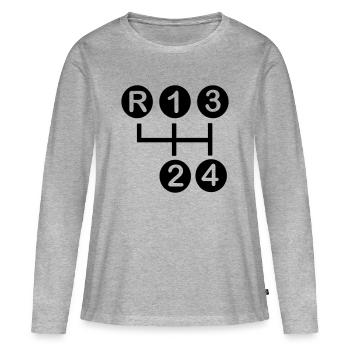 Getriebe 4-Gang - Frauen Premium Bio Langarmshirt - Grau meliert - Vorne - Julia (174cm)