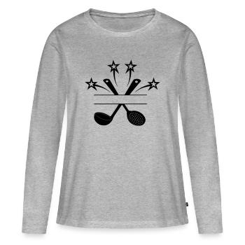 Slotted spoon and soup spoon 4 stars - Women's Premium Organic Long Sleeve Shirt - heather grey - Front - Julia (174cm)