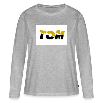 Tom - T-shirt manches longues Premium bio Femme - gris chiné - Devant - Julia (174cm)
