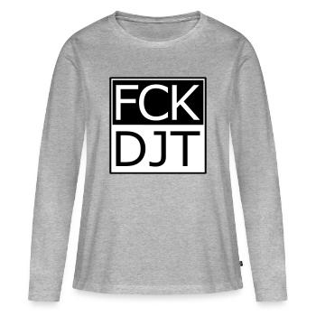 Provokante Blocktypografie Protest - Frauen Premium Bio Langarmshirt - Grau meliert - Vorne - Julia (174cm)