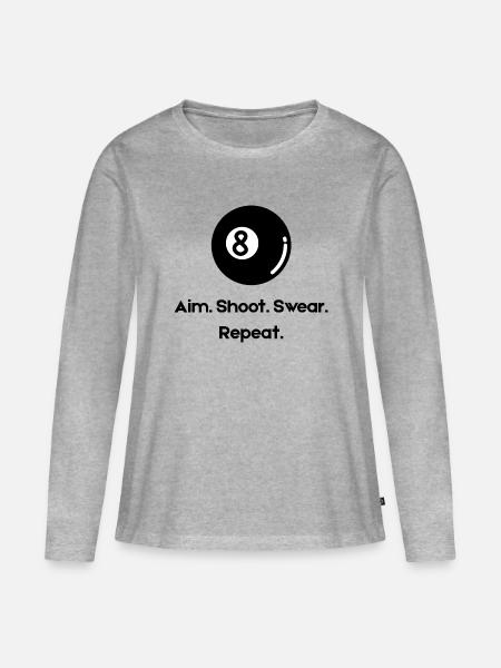 8 Ball - Billardball - Frauen Premium Bio Langarmshirt - Grau meliert