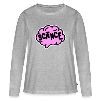 Déclaration scientifique : Déclaration sur l’éducation des nerds - T-shirt manches longues Premium bio Femme - gris chiné - Devant - Julia (174cm)