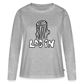 Login - Women's Premium Organic Long Sleeve Shirt - heather grey - Front - Julia (174cm)