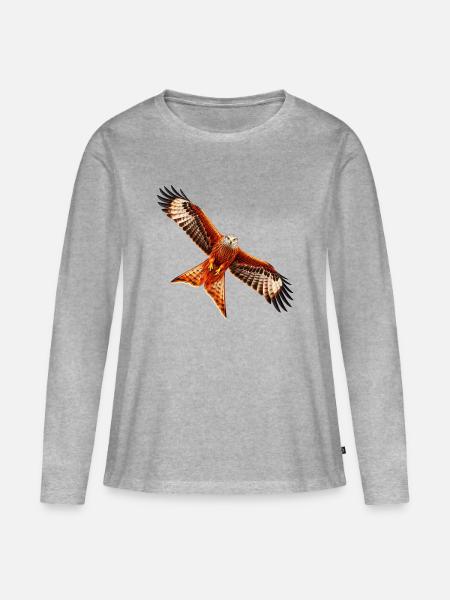 Roter Milan - Frauen Premium Bio Langarmshirt - Grau meliert
