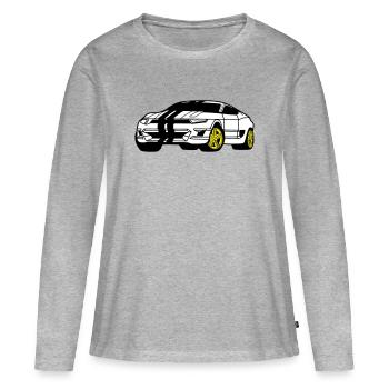 Voiture de sport - Voiture de sport - Coupé - T-shirt manches longues Premium bio Femme - gris chiné - Devant - Julia (174cm)