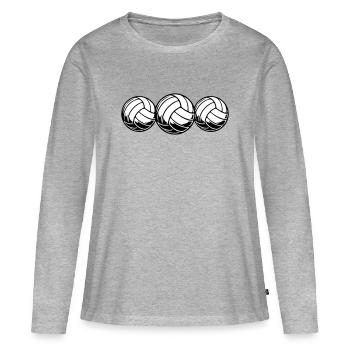 Équipe de volley-ball - T-shirt manches longues Premium bio Femme - gris chiné - Devant - Julia (174cm)