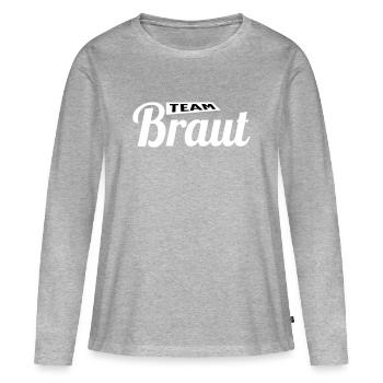 Die Braut!  - Frauen Premium Bio Langarmshirt - Grau meliert - Vorne - Julia (174cm)