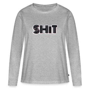 Merde - T-shirt manches longues Premium bio Femme - gris chiné - Devant - Julia (174cm)