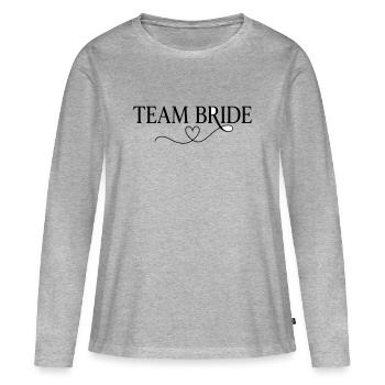 Team Bride Heart Design – Bachelor Party Bride Crew Outfit - Women's Premium Organic Long Sleeve Shirt - heather grey - Front - Julia (174cm)