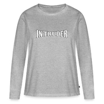 intrus hacker intrus clan sticker ordinateur - T-shirt manches longues Premium bio Femme - gris chiné - Devant - Julia (174cm)