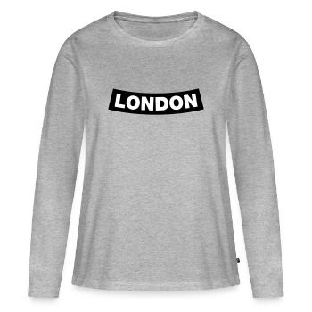 London Chapter Element (JGA MC-Rocker-Design) - Frauen Premium Bio Langarmshirt - Grau meliert - Vorne - Julia (174cm)