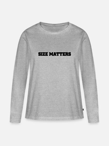 size matters - Frauen Premium Bio Langarmshirt - Grau meliert