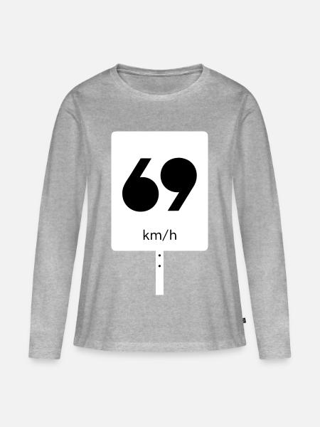 69 km/h - Frauen Premium Bio Langarmshirt - Grau meliert