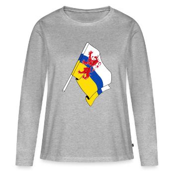 Flagge der Provinz Limburg - Frauen Premium Bio Langarmshirt - Grau meliert - Vorne - Julia (174cm)