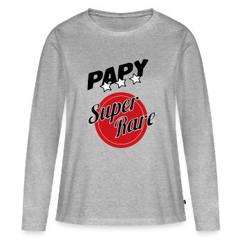 Super seltener Opa - Frauen Premium Bio Langarmshirt - Grau meliert - Vorne - Julia (174cm)