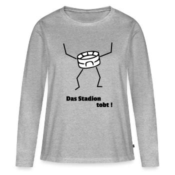 Le stade fait rage - T-shirt manches longues Premium bio Femme - gris chiné - Devant - Julia (174cm)