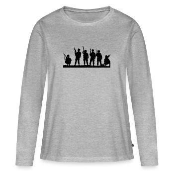 Soldiers - Women's Premium Organic Long Sleeve Shirt - heather grey - Front - Julia (174cm)